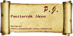 Paszternák János névjegykártya