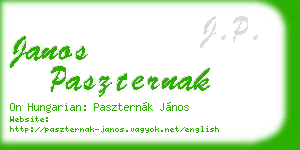 janos paszternak business card